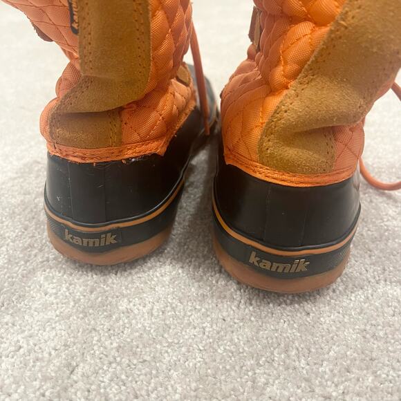 Kamik Thinsulate Insulated Snow Boot Bright Orange Quilted Rubber Soles Womens 8 - Picture 7 of 7
